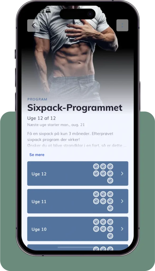 Få adgang til dit træningsprogram med vores app.